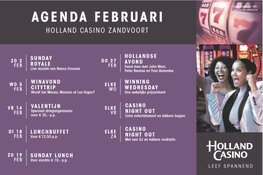 Agenda februari Holland Casino Zandvoort