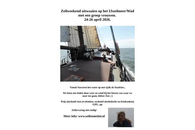 Zeilweekend uitwaaien op het IJsselmeer/Wad met een groep vrouwen